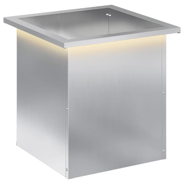 Odlingslåda med LED Silver 40 x 40 x 40 cm Galvaniserat stål
