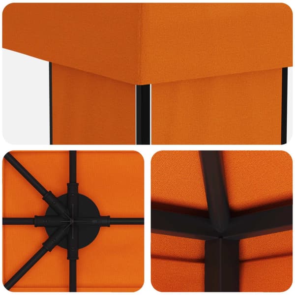 Trädgårdsgazebo 6 x 3 m Orange Polyester och Stål 190