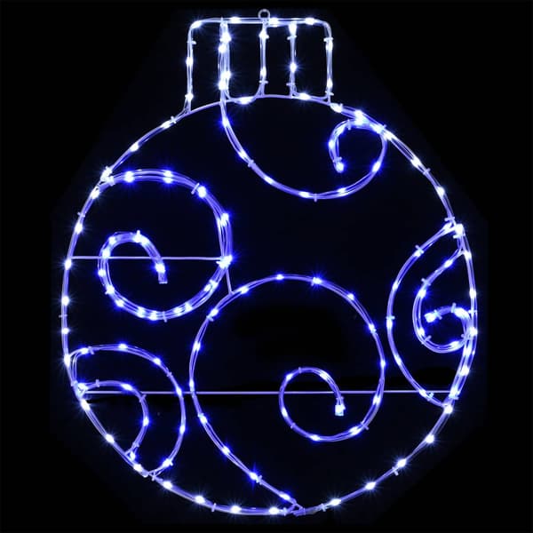Lysande julkula LOVIISA 160 LED-lampor Blå 55 x 65 cm