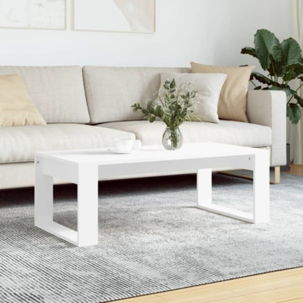 Soffbord vit 102x50x35 cm konstruerat trä