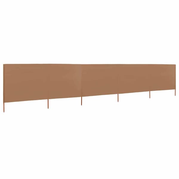 Vindskydd 5 paneler tyg 600x80 cm taupe