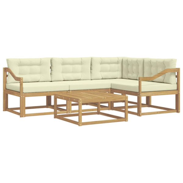 Utomhussoffset 5 pcs Vit och grädde 79 x 79 x 37 cm Polyester
