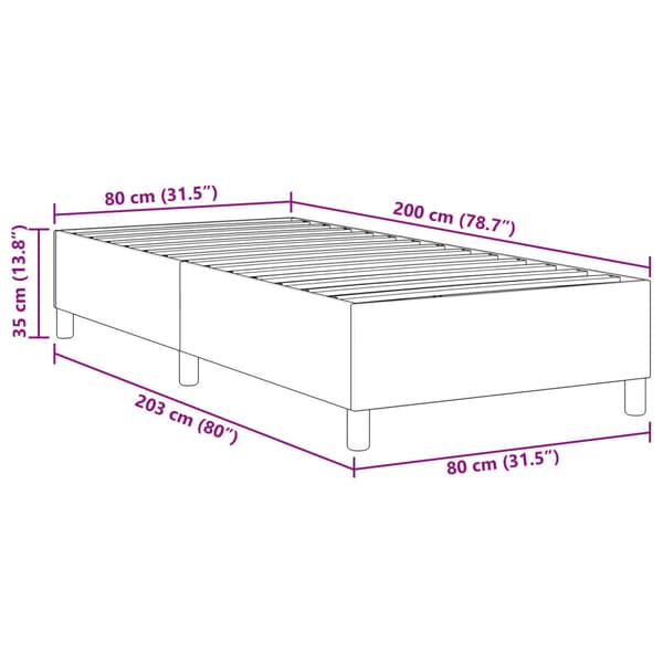 Plattform sängram Kräm 80 x 200 cm Kordread tyg