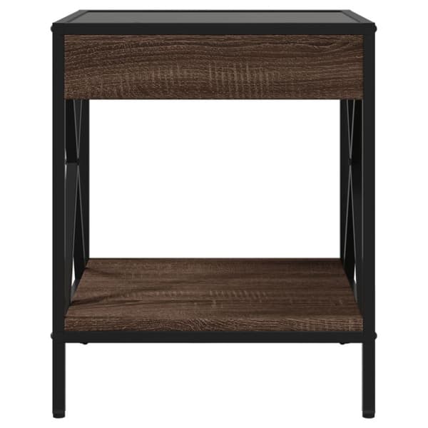 Soffbord med Infinity LEDs brun ek 40x40x49 cm