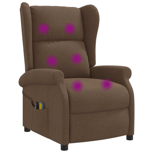 Vingback Elektrisk Massagefåtölj Brun Tyg