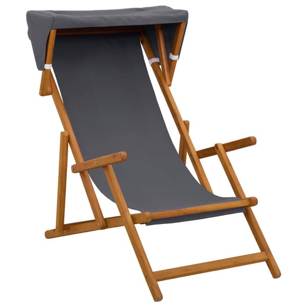 Deck Chair 4 st 3 Position Massiv Eukalyptus Trä Grå