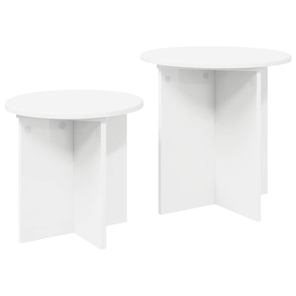 Sidobordsset med lagring 2 pcs Konstruerat trä