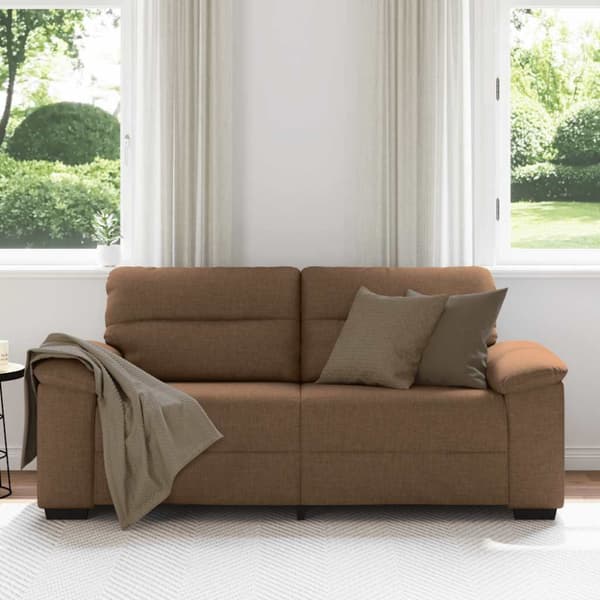 2-sitssoffa brun 180x81x84 cm tyg