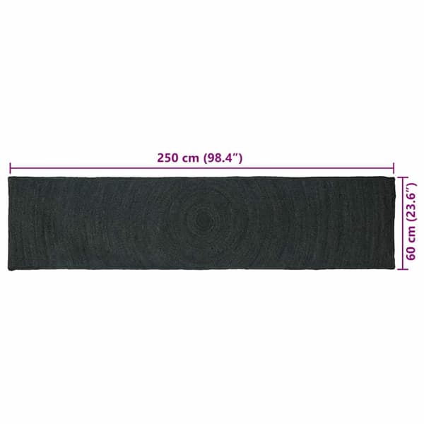 Områdesmattor Rektangulär Mörkgrå 60 x 250 cm Jute