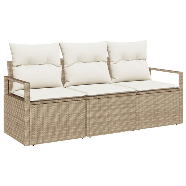 Trädgårdsoffset 3 st Beige och vit konstrotting