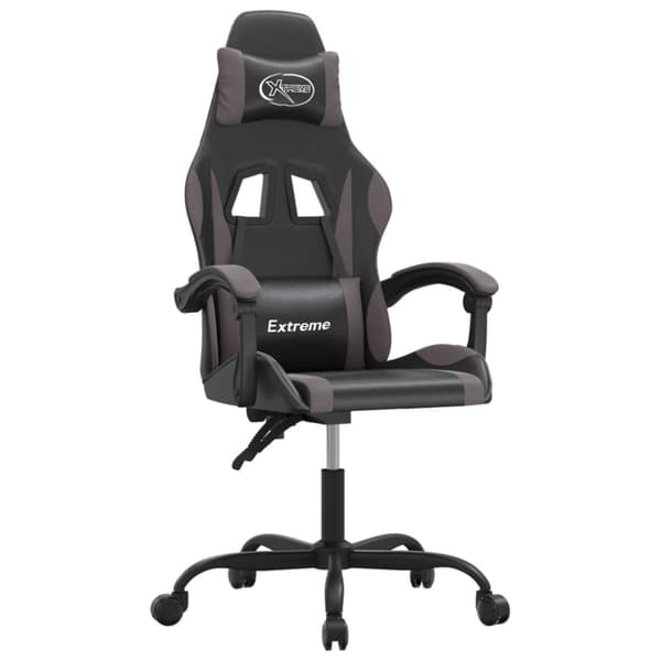 Gamingstol svart och grå konstläder