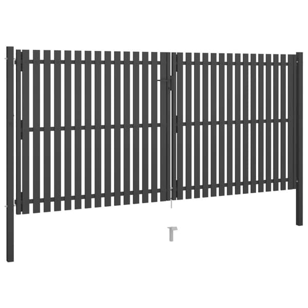 Trädgårdsgrind stål 400x175 cm antracit