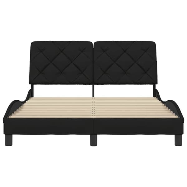 Bed Frame without Mattress Black 120x200 cm Fabric