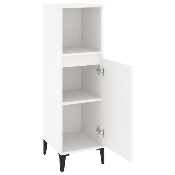 Badrumsskåp vit 30x30x100 cm konstruerat trä