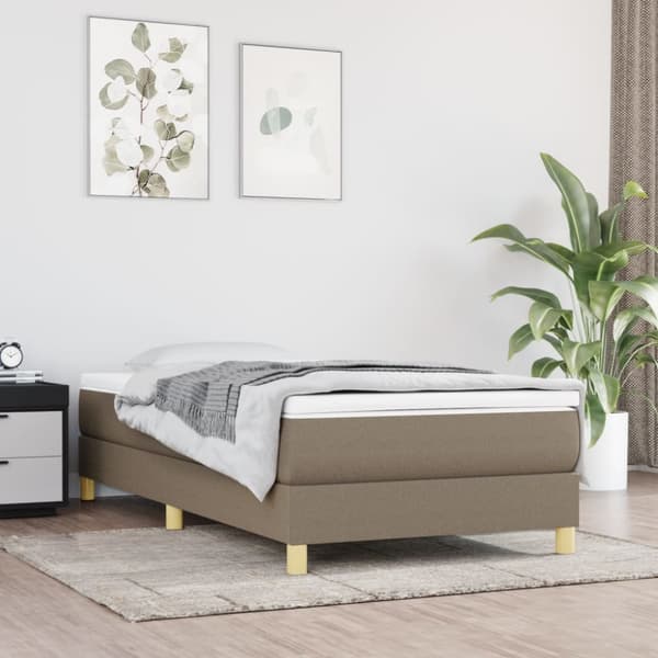 Boxspring-sängram Taupe 90x200 cm tyg
