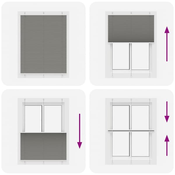 Plisserad persienn antracit 110x100 cm tyg bredd 109,4 cm