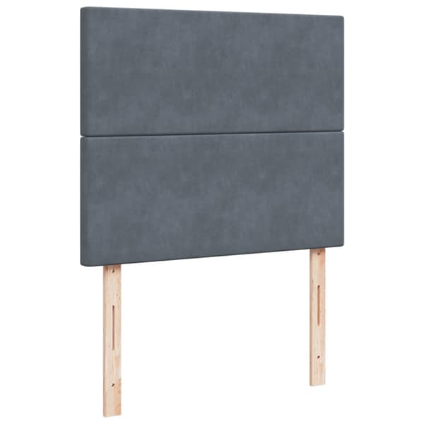 Ramsäng med madrass mörkgrå 120x190 cm sammet