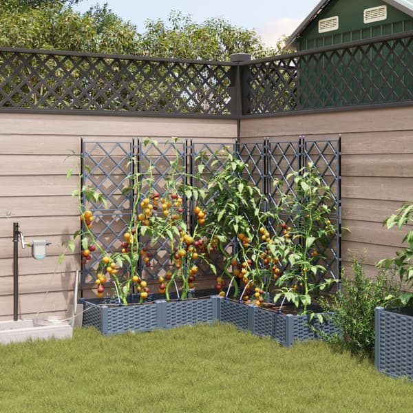 Trädgårdsplanterare 5 pcs Ljusgrå Plast