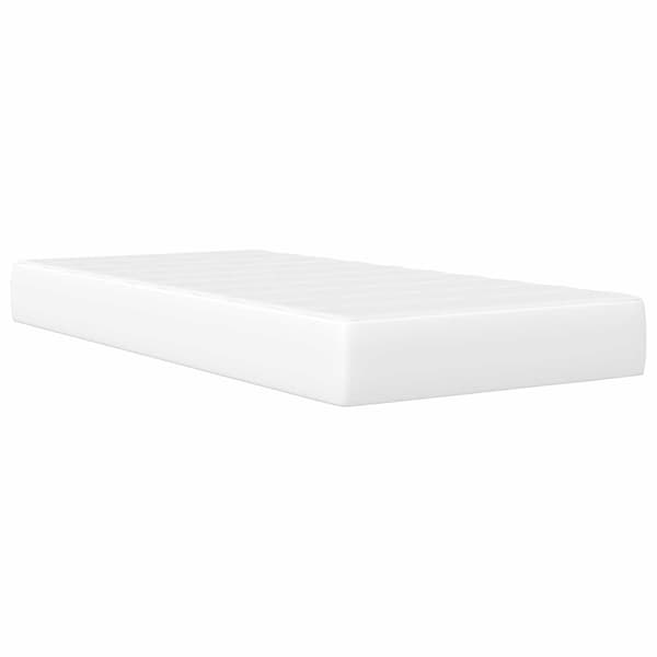 Sängram med LED-ljusslingor Vit 100 x 200 cm Konstläder