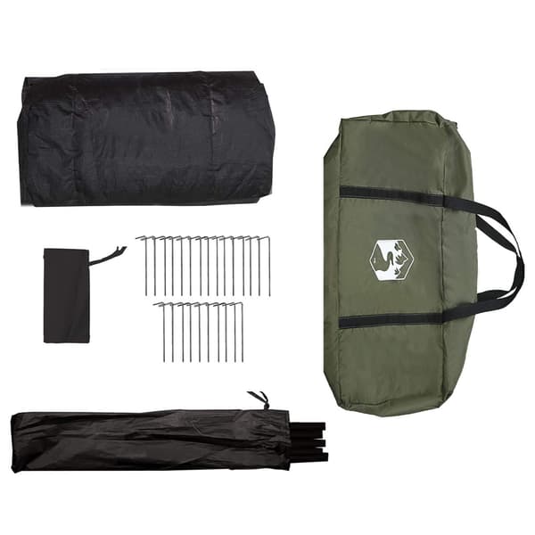 Familjetält Armégrön 10 personer Polyester / Bomull
