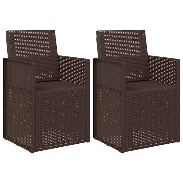 Trädgårdsmatstolar 2 pcs Brun PP