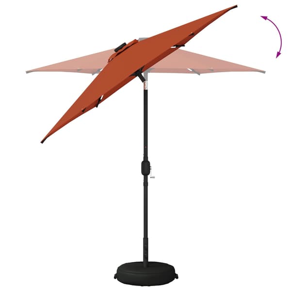Trädgårdsparasol med LED Lampor 230 x 230 cm Polyester