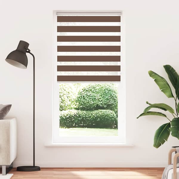 Rullgardin zebra brun 105x200 cm tyg bredd 100,9 cm polyester