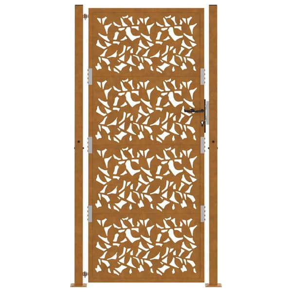 Trädgårdsgrind 100x200 cm väderbeständig stålbladsdesign