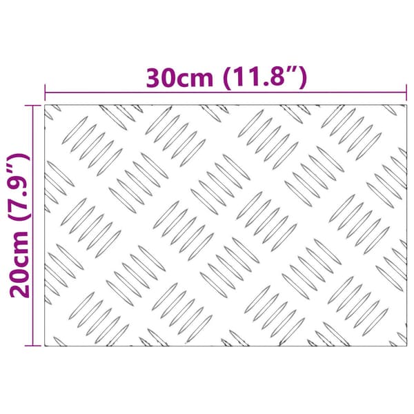 Trappsteg Rektangulär 4 pcs Silver 30 x 20 cm Aluminium