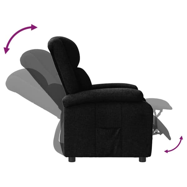 Reclinerfåtölj svart tyg
