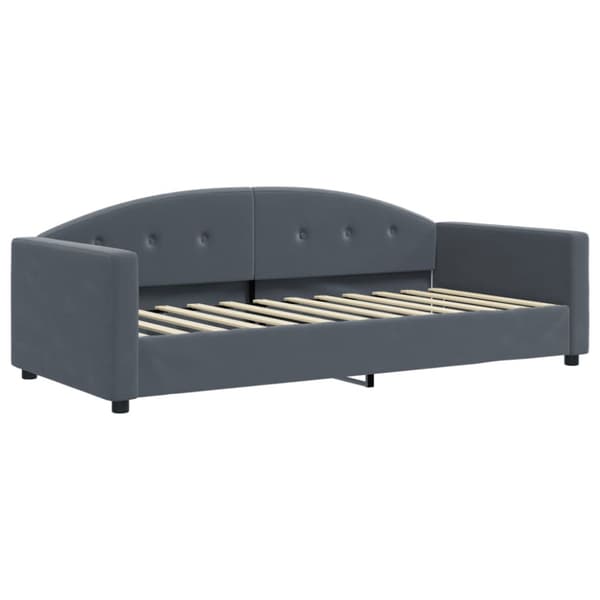Dagbädd med madrass mörkgrå 90x200 cm sammet