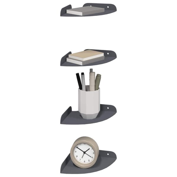 Flytande hylla med hylla 4 pcs Antracit 15 x 15 x 2 cm