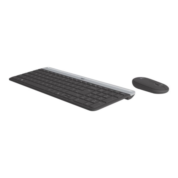 Logitech Slim Wireless Combo MK470 - sats med tangentbord och mus - USA, internationellt - grafit Inmatningsenhet
