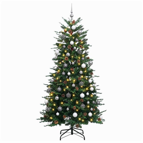 Plast Hingad Julgran 180 cm 300 LED-lampor Varmvit PE & PVC