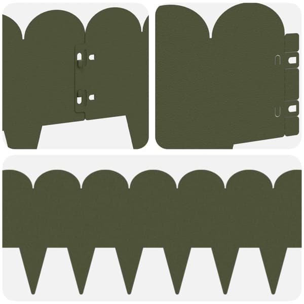 Kant för gräsmatta 20 pcs 103 x 20 cm Stål Olivgrön