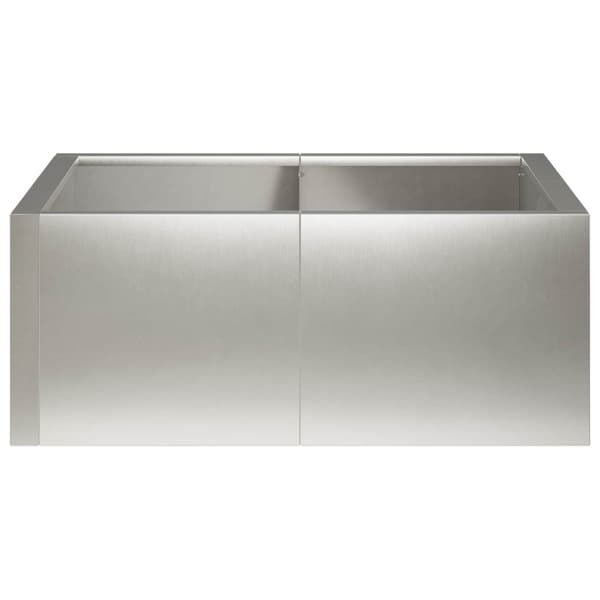 Stödvägg 4 st 100 x 100 x 40 cm Rostfritt stål Silver