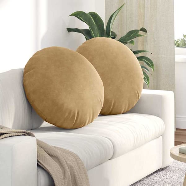 Sittkuddar 2 pcs Brun Ø60 x 21 cm Sammet