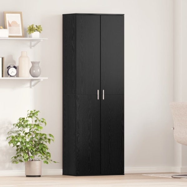 Högskåp Svart Ek 60x35x180 cm Konstruerat Trä