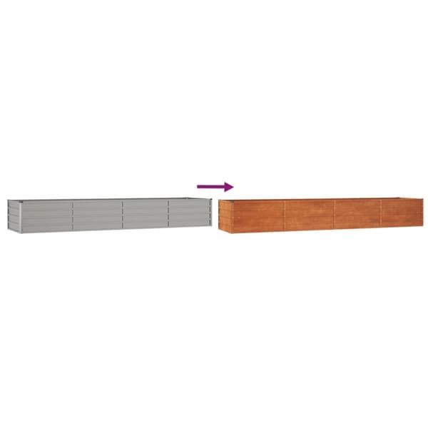 Odlingslåda rostig 320x80x45 cm rosttrögt stål
