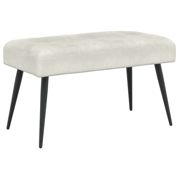 Bänk med knappar Gräddvit 80 x 40 x 46 cm Sammet