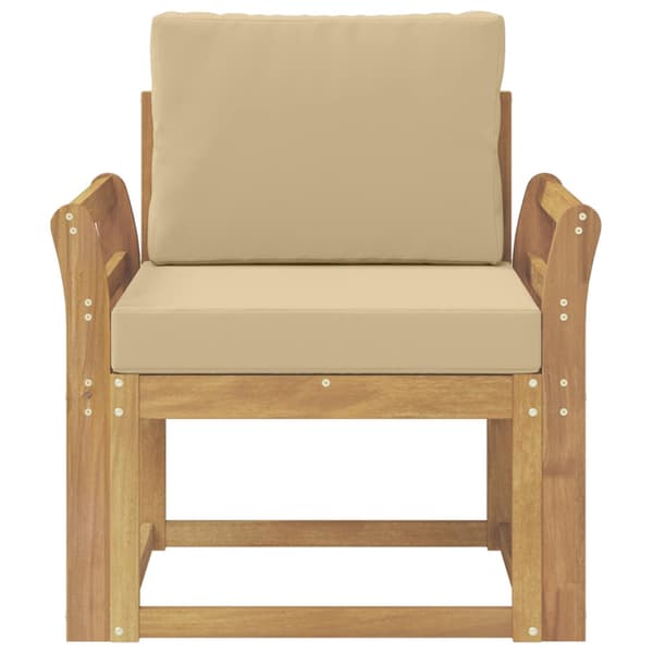 2 Stycke Utomhussoffset Polyester Vit och beige
