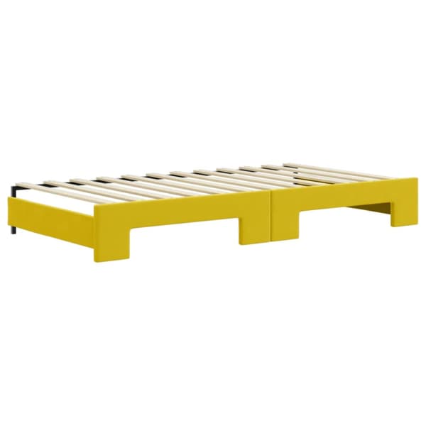 Dagbädd utdragbar med lådor gul 100x200 cm sammet