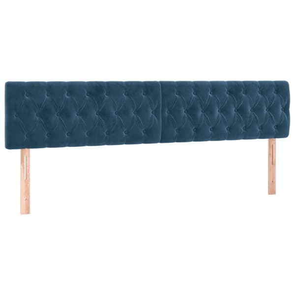 Sänggavel LED blå 200x7x78/88 cm sammet
