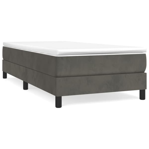 Boxspring-sängram mörkgrå 80x200 cm sammet