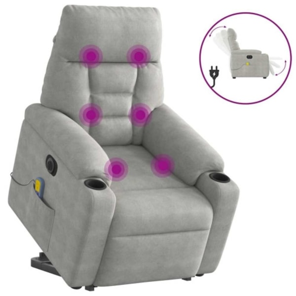 Elektrisk massagefåtölj med uppresningshjälp mikrofibertyg
