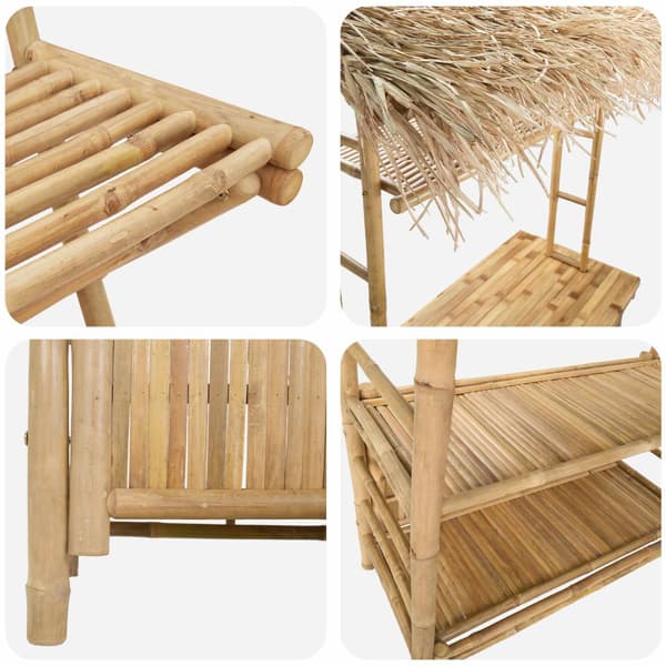Utebarbord och stolar 3 st Naturlig Bambu