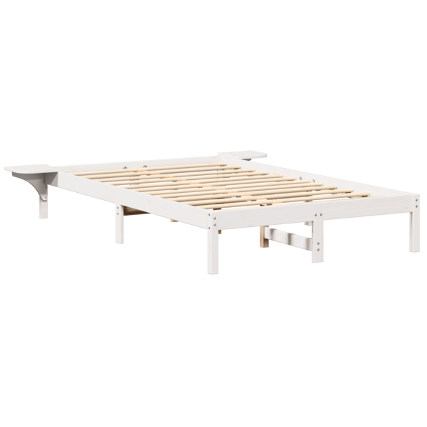 Sängram Vit 140 x 190 cm Massiv furu