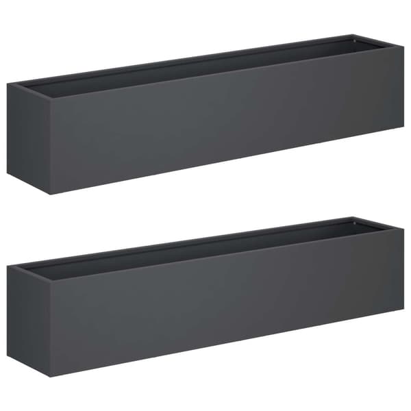 Trädgårdsplanterare 2 st Antracit 80 x 20 x 20 cm