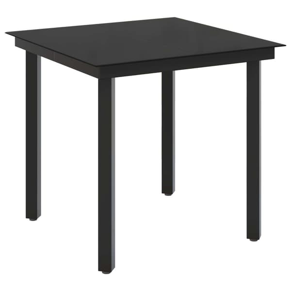 Soffbord Set 3 pcs Svart PE rotting och pulverlackerad stål