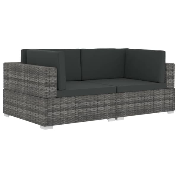 Hörnsitsar modulsoffa 2 st med dynor konstrotting grå